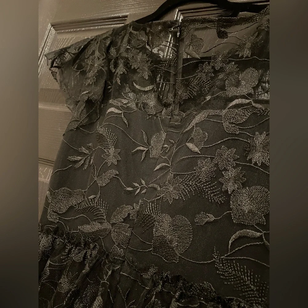 Stunning Shoshanna NWT black embroidered overlay cocktail dress sz 4 - Picture 3 of 5